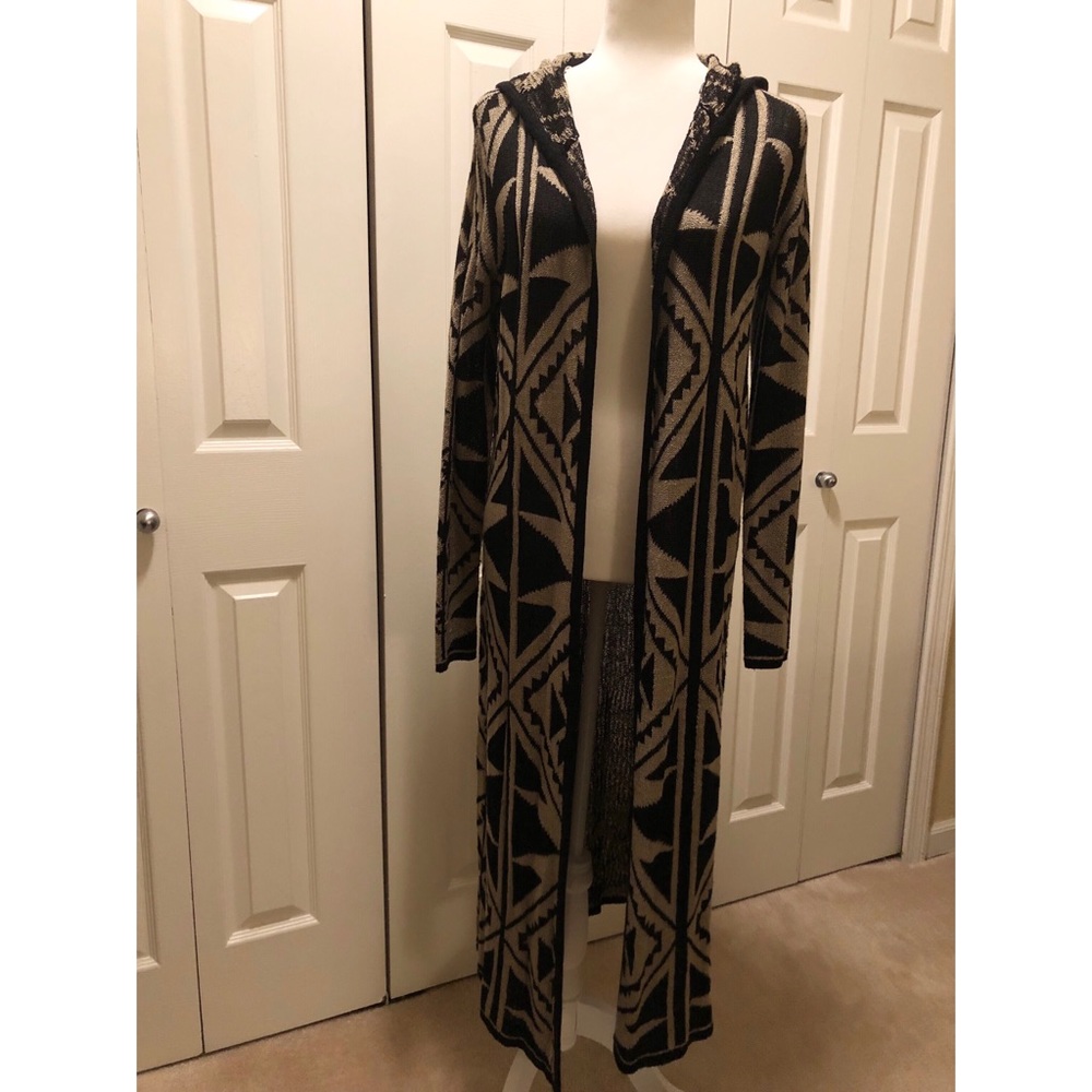 Forever 21 tribal print maxi cardigan/duster
